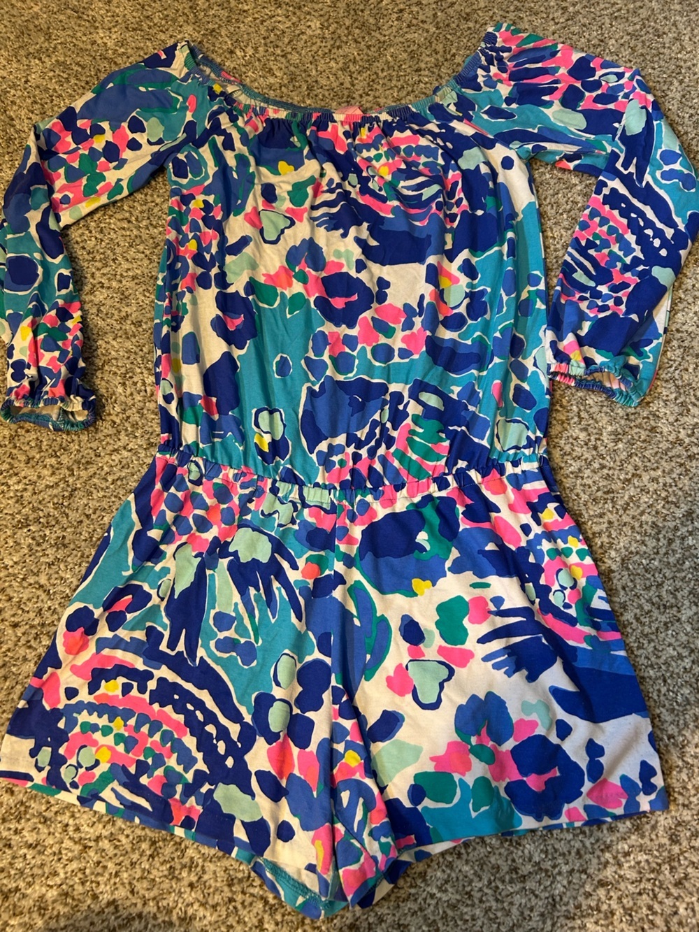 Lilly Pulitzer Blue Multi Floral Print Jumpsuit NEVER WORN